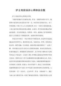 護(hù)士崗前培訓(xùn)心得體會(huì)合集