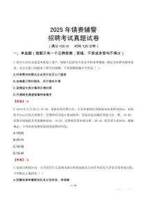 2025年鎮(zhèn)賚輔警招聘考試真題試卷