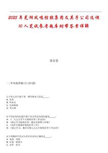 2025年蕪湖鳳鳴控股集團及其子公司選調(diào)10人筆試參考題庫附帶答案詳解