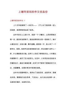 上輔導(dǎo)班玩的作文優(yōu)選份