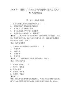 2025年4月四川廣安理工學(xué)院籌建處引進(jìn)高層次人才17人模擬試卷完整答案詳解