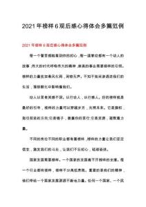 2021年榜樣6觀后感心得體會多篇范例