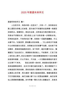 2025年展望未來作文