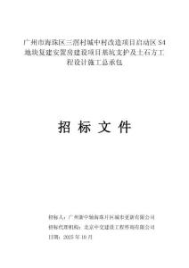 安置房建設項目基坑支護及土石方工程設計施工總承包招標文件