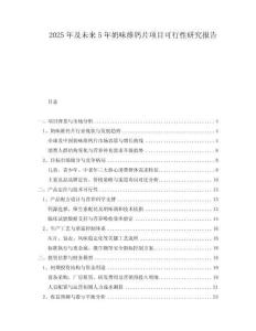 2025年及未來5年奶味維鈣片項(xiàng)目可行性研究報(bào)告
