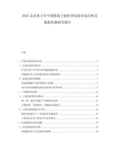 2025及未來5年中國鋰離子圓柱型電池市場分析及數(shù)據(jù)監(jiān)測研究報告