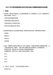 2023-2024學年安徽省黃山市休寧縣九年級上學期期中道德與法治試題
