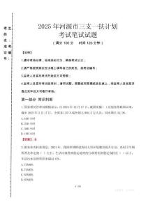 河源市三支一扶考試真題2025