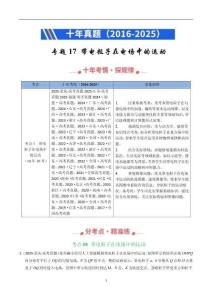專題17 帶電粒子在電場運動-十年（2016-2025）高考《物理》全國真題分類匯編
