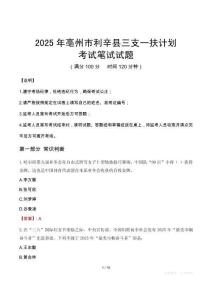2025年亳州市利辛縣三支一扶考試真題