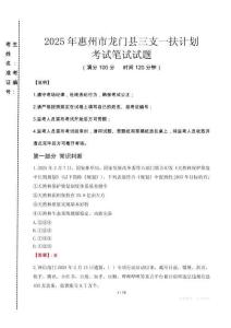 惠州市龍門縣三支一扶考試真題2025