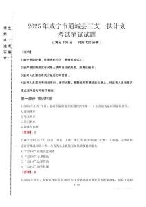 咸寧市通城縣三支一扶考試真題2025