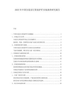 2025年中國分道直行算盤護欄市場調(diào)查研究報告