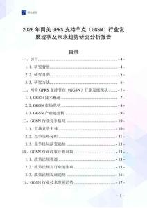 2026年網(wǎng)關(guān)GPRS支持節(jié)點(diǎn)（GGSN）行業(yè)發(fā)展現(xiàn)狀及未來趨勢(shì)研究分析報(bào)告