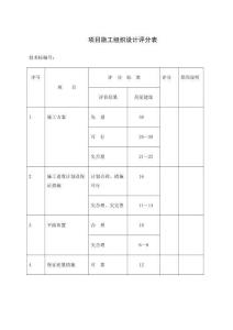 項目施工組織設計評分表