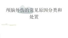 顱腦外傷的常見原因分類和處置2025