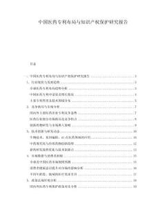 中國醫藥專利布局與知識產權保護研究報告