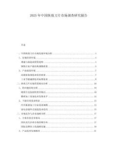 2025年中國(guó)縱剪刀片市場(chǎng)調(diào)查研究報(bào)告