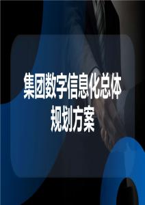 大型集團數(shù)字信息化總體規(guī)劃方案
