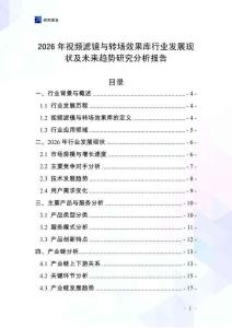 2026年視頻濾鏡與轉(zhuǎn)場(chǎng)效果庫(kù)行業(yè)發(fā)展現(xiàn)狀及未來(lái)趨勢(shì)研究分析報(bào)告