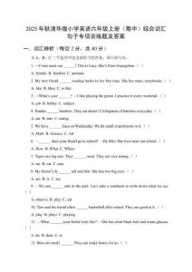 2025年秋清華版小學(xué)英語六年級(jí)上冊(cè)（期中）綜合詞匯句子專項(xiàng)訓(xùn)練題及答案