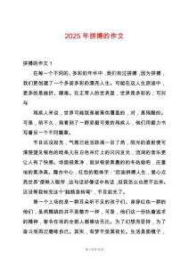 2025年拼搏的作文