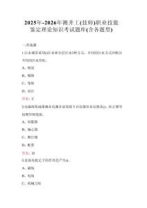2025年-2026年測(cè)井工（技師）職業(yè)技能鑒定理論知識(shí)考試題庫(kù)（含各題型）