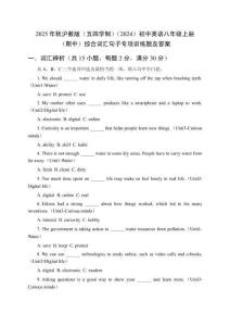 2025年秋滬教版（五四學(xué)制）（2024）初中英語八年級(jí)上冊(cè)（期中）綜合詞匯句子專項(xiàng)訓(xùn)練題及答案