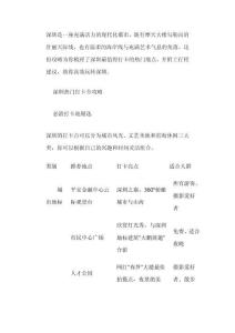 深圳熱門地點打卡攻略