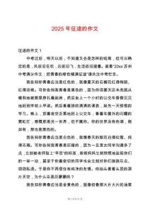 2025年征途的作文
