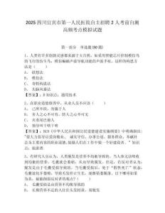 2025四川宜賓市第一人民醫(yī)院自主招聘2人考前自測高頻考點(diǎn)模擬試題完整參考答案詳解