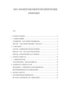 2025-2030股票市場市場供需分析及投資評估規(guī)劃分析研究報(bào)告