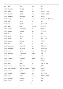 2025譯林版新教材初中英語(yǔ)八年級(jí)上冊(cè)單詞表（復(fù)習(xí)必背）