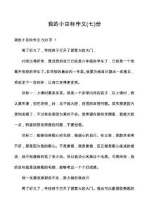 我的小目標(biāo)作文份