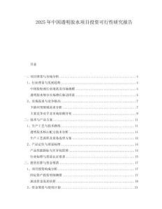 2025年中國透明膠水項(xiàng)目投資可行性研究報(bào)告