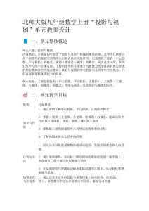 北師大版九年級數(shù)學(xué)上冊“投影與視圖”單元教案設(shè)計(jì)