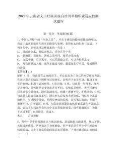 2025年云南省文山壯族苗族自治州單招職業(yè)適應(yīng)性測試題庫含答案詳解（能力提升）
