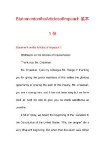 StatementontheArticlesofImpeach范本1份
