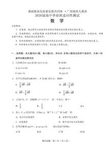 廣西接班人教育2026屆高中畢業(yè)班適應性測試數(shù)學