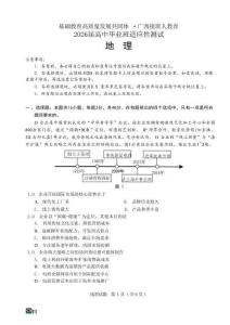 廣西接班人教育2026屆高中畢業(yè)班適應性測試地理