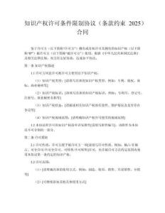 知識(shí)產(chǎn)權(quán)許可條件限制協(xié)議（條款約束2025）合同