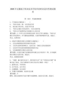 2025年安徽揚子職業(yè)技術學院單招職業(yè)適應性測試題庫及答案詳解（考點梳理）