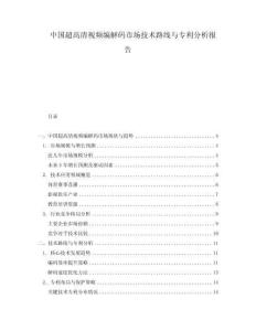 中國超高清視頻編解碼市場技術路線與專利分析報告