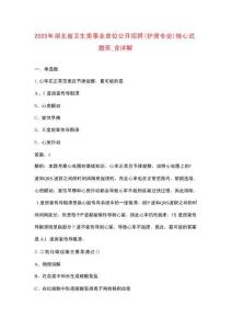 2025年湖北省衛(wèi)生類事業(yè)單位公開招聘（護(hù)理專業(yè)）核心試題庫_含詳解