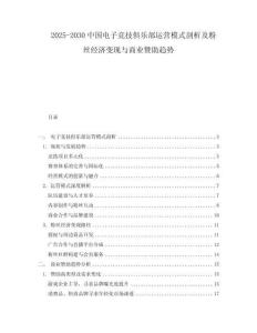 2025-2030中國(guó)電子競(jìng)技俱樂(lè)部運(yùn)營(yíng)模式剖析及粉絲經(jīng)濟(jì)變現(xiàn)與商業(yè)贊助趨勢(shì)
