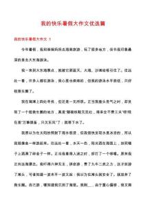 我的快樂(lè)暑假大作文優(yōu)選篇