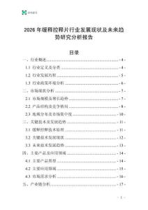 2026年緩釋控釋片行業發展現狀及未來趨勢研究分析報告