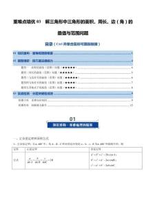重難點培優(yōu)03 解三角形中三角形的面積、周長、邊的最值與范圍問題（復習講義）（原卷版）