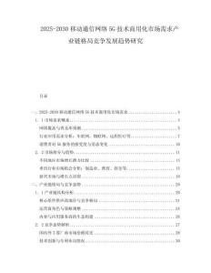 2025-2030移動通信網(wǎng)絡5G技術商用化市場需求產(chǎn)業(yè)鏈格局競爭發(fā)展趨勢研究