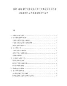 2025-2030銀行業(yè)數(shù)字化轉(zhuǎn)型行業(yè)市場(chǎng)前景分析及政策影響與品牌塑造策略研究報(bào)告